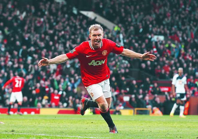 Paul Scholes during his Manchester United career