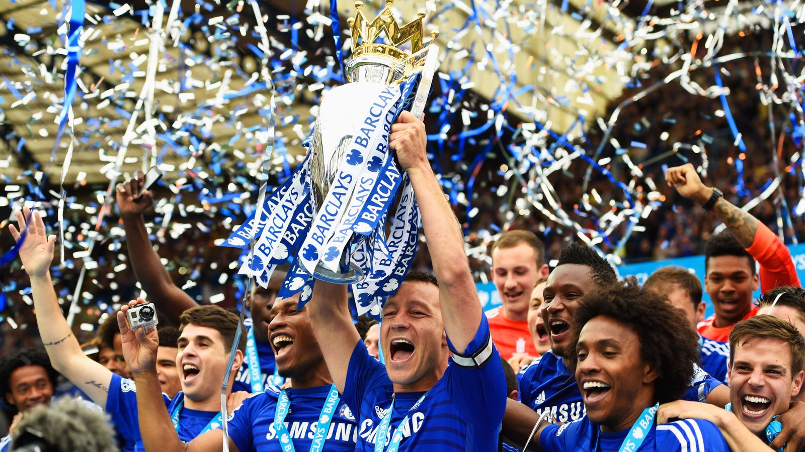 John Terry lifting the 2016/17 Premier League Title